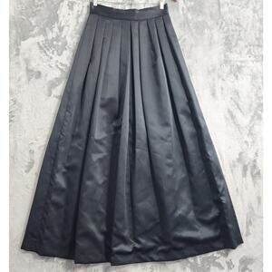 Anthony Vask Ball Gown Skirt Womens 10 Black Pleated A-Line Formal Sateen Lined